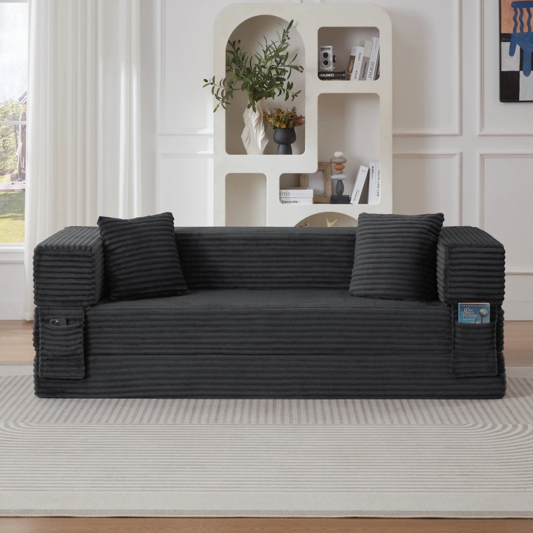 Dark Gray 3 Seat Modern cord sofa with stylish appearance #6138B