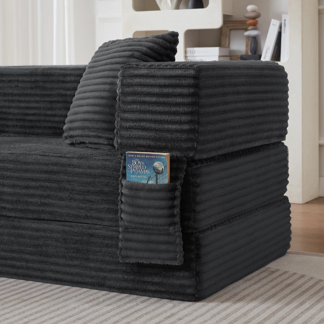 Dark Gray 3 Seat Modern cord sofa with stylish appearance #6138B