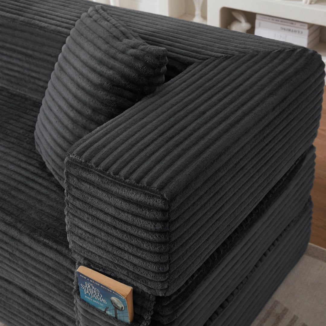 Dark Gray 3 Seat Modern cord sofa with stylish appearance #6138B