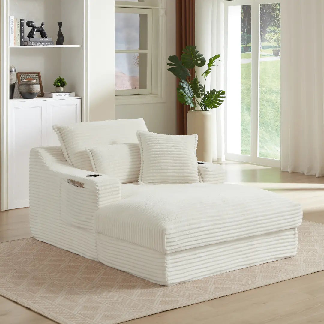 white 47.24 inch modern comfortable cushioned compression sofa #6068