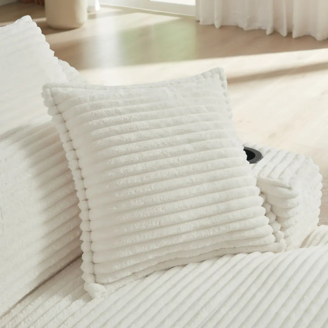 white 47.24 inch modern comfortable cushioned compression sofa #6068