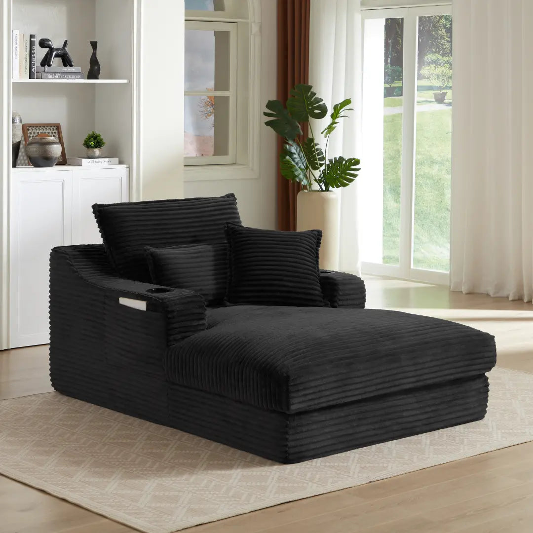 Black 47.24 inch modern comfortable cushioned compression sofa #6068