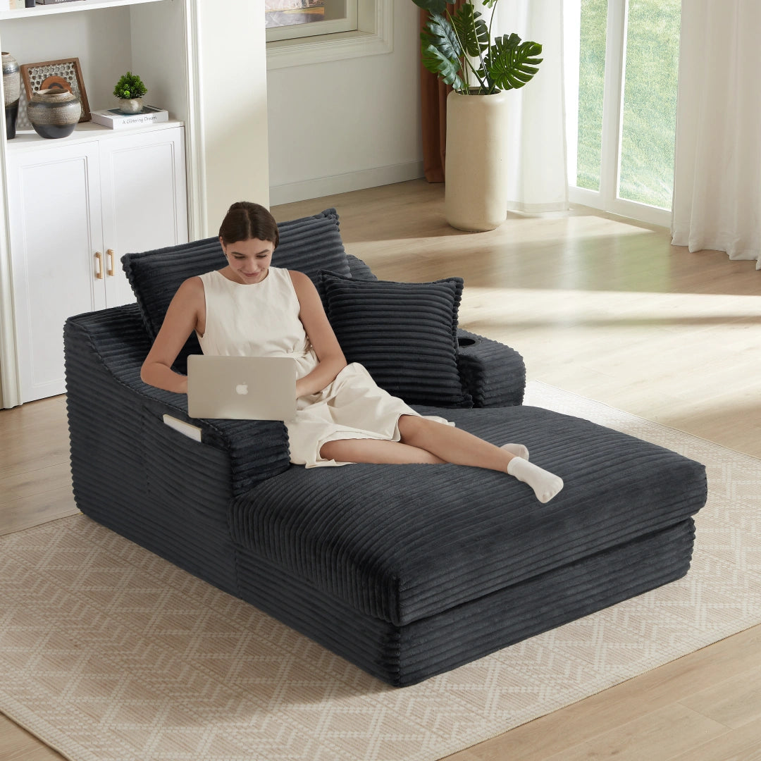 Dark Gray 47.24 inch modern comfortable cushioned compression sofa #6068
